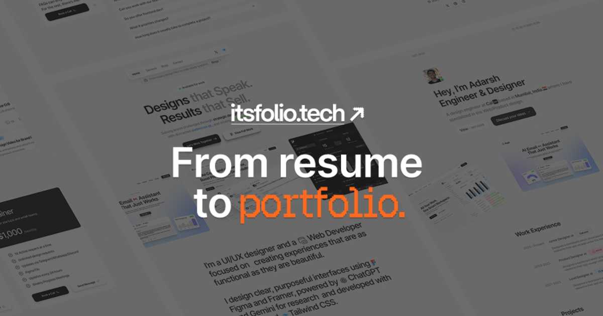 Online Portfolio Website Builder - Turn Your Resume Into a Portfolio ...